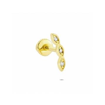 Glorria Üç Taş Helix 14 Ayar Altın Piercing