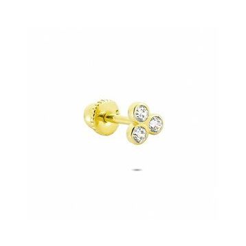 Glorria Üç Taş Helix 14 Ayar Altın Piercing