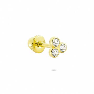 Glorria Üç Taş Helix 14 Ayar Altın Piercing