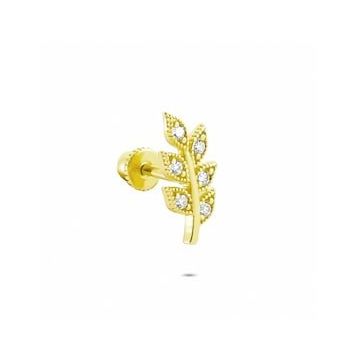 Glorria Yaprak Helix 14 Ayar Altın Piercing