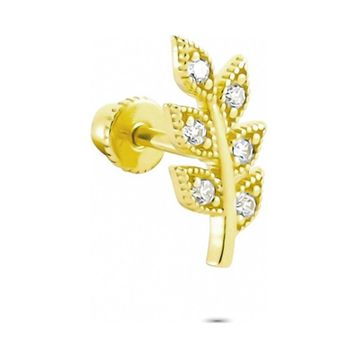 Glorria Yaprak Helix 14 Ayar Altın Piercing