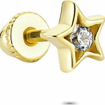Glorria Yıldız Helix 14 Ayar Altın Piercing