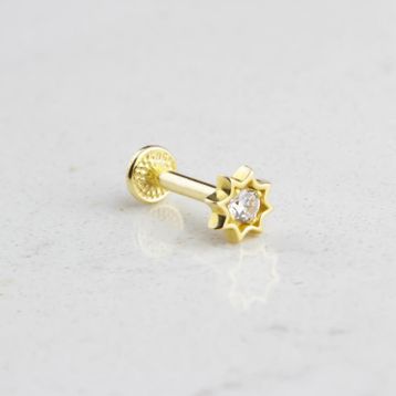 Glorria Yıldız Tragus 14 Ayar Altın Piercing
