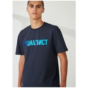 Gmg Fırenze GU23MSS03022 Bisiklet Yaka Lacivert Erkek T-Shirt