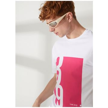 Gmg Fırenze GU23MSS03028 Bisiklet Yaka Beyaz Erkek T-Shirt