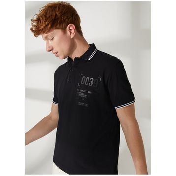 Gmg Fırenze GU23MSS03041 Polo Yaka Siyah Erkek T-Shirt