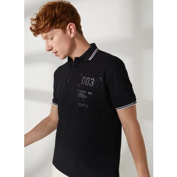 Gmg Fırenze GU23MSS03041 Polo Yaka Siyah Erkek T-Shirt
