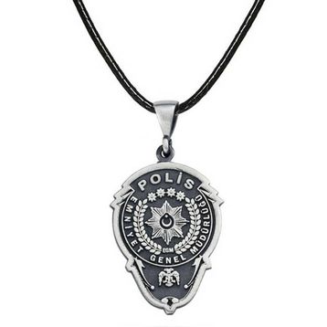 GMS Emniyet Teşkilatı Polis Armalı Erkek Gümüş Kolye