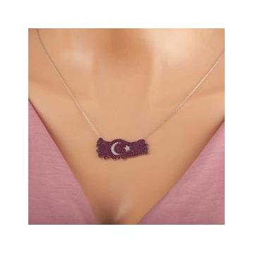 GMS Gold Ay Yıldız Türkiye Haritası Kadın Gümüş Kolye