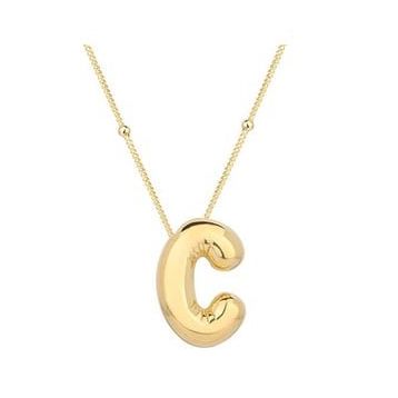 GMS Gold Balon C Harfi Kadın Gümüş Kolye