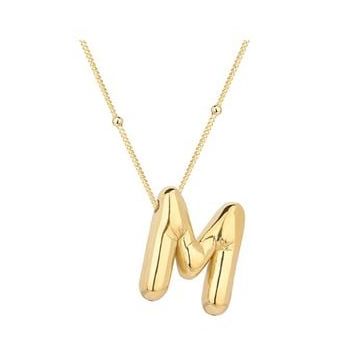 GMS Gold Balon M Harfi Kadın Gümüş Kolye