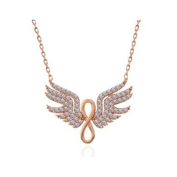 GMS Rose Melek Kanadı Sonsuzluk Kadın Gümüş Kolye