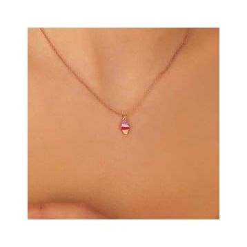 GMS Rose Renkli Dondurma Kadın Gümüş Kolye