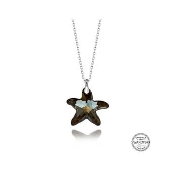 GMS Swarovski Crystal Taşlı Deniz Yıldızı Gümüş Kadın Kolye