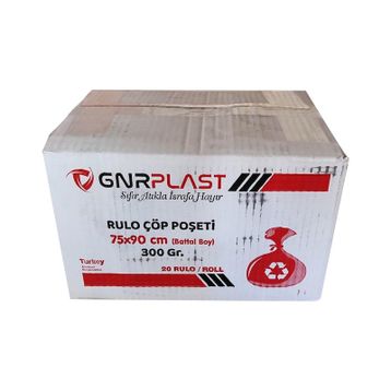 GNR Endüstriyel 2 Kat Siyah 300 gr 75x90 cm 10 Adet Battal Çöp Torbası Poşeti