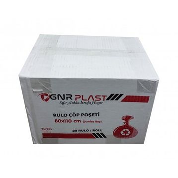 GNR Endüstriyel 2 Kat Siyah 400 gr 80x110 cm 10 Adet Jumbo Çöp Poşeti (3 adet)