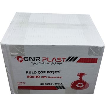 GNR Endüstriyel 2 Kat Siyah 400 gr 80x110 cm 10 Adet Jumbo Çöp Poşeti (3 adet)
