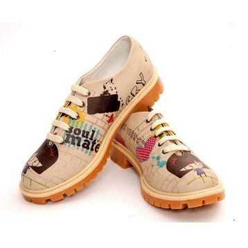 Goby TMK6504 Renkli Pretty Blossom Kadın Oxford Ayakkabı