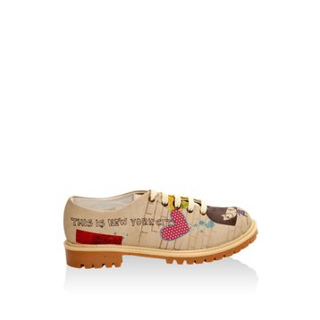 Goby TMK6504 Renkli Pretty Blossom Kadın Oxford Ayakkabı