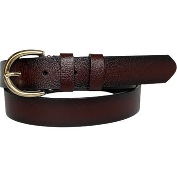 GoDeri 3 cm-105 cm Deri Gold Tokalı Bordo Kadın Kemeri