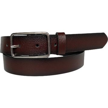 GoDeri 3 cm-90 cm Deri Gümüş Dikdörtgen Tokalı Bordo Kadın Kemeri