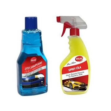 Gojo 750 ml Hızlı Cila Spreyi + Gojo 1000 ml Cilalı Oto Yıkama Şampuanı