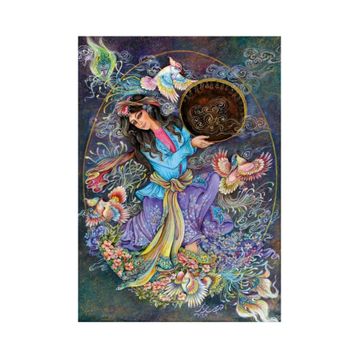 Gold Çiçekler ve Kuşlar 1000 Parça Puzzle