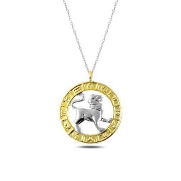 Gold Gümüş Aslan Burcu Kolye