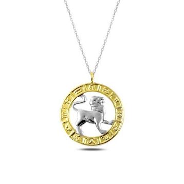 Gold Gümüş Aslan Burcu Kolye