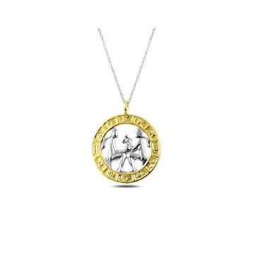 Gold Gümüş İkizler Burcu Kolye
