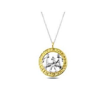 Gold Gümüş İkizler Burcu Kolye