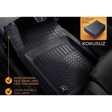 Gold Oto Aksesuar Skoda Felicia Station Wagon 3D Profesyonel Siyah Oto Paspas