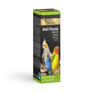 Gold Wings 20 cc Premium Multivitamin Kuşlar için Tüy Oluşum Desteği