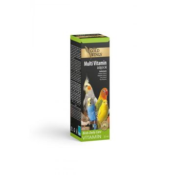Gold Wings 20 cc Premium Multivitamin Kuşlar için Tüy Oluşum Desteği