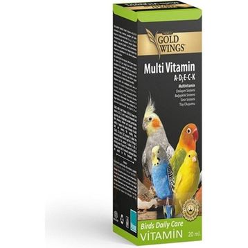 Gold Wings 20 cc Premium Multivitamin Kuşlar için Tüy Oluşum Desteği
