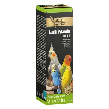 Gold Wings 20 ml Premium Multi Kuşlar İçin Tüy Oluşum Desteği Vitamin