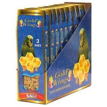 Gold Wings Ballı Muhabbet Kuşu 3'lü Kuş Krakeri