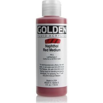 Golden Fluid Seri 5 Naphthol Red Medium 118 ml Akrilik Boya