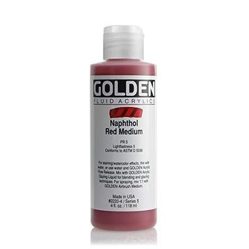 Golden Fluid Seri 5 Naphthol Red Medium 118 ml Akrilik Boya