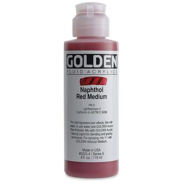 Golden Fluid Seri 5 Naphthol Red Medium 118 ml Akrilik Boya
