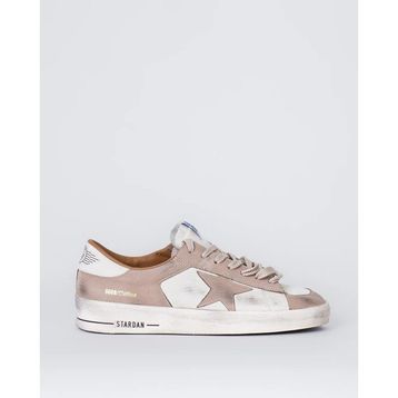 Golden Goose Stardan GMF00667.F008140.15875 Beyaz Bej Süet Yıldızlı Erkek Günlük Ayakkabı