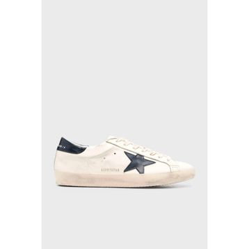 Golden Goose Super-Star GMF00101.F004164.15430 Bej Lacivert Deri Erkek Günlük Ayakkabı