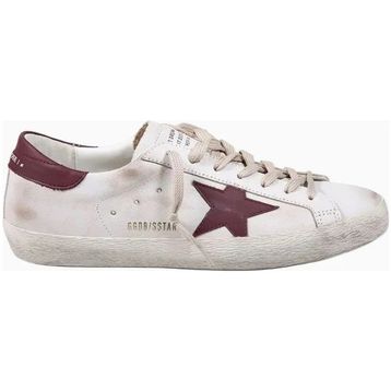 Golden Goose Super-Star GMF00101.F008114.10350 Beyaz Bordo Deri Erkek Günlük Ayakkabı