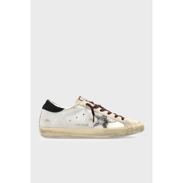 Golden Goose Super-Star GWF00101.F008746.12526 Beyaz Leopar Desenli Yıldızlı Deri Kadın Günlük Ayakkabı