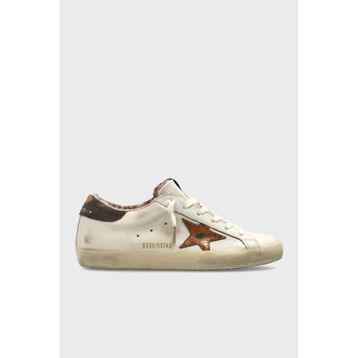Golden Goose Super-Star GWF01002.F008692.12520 Beyaz Bronz Koyu Kahverengi Deri Kadın Günlük Ayakkabı