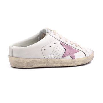 Golden Goose Super-Star Sabot GWF00110.F008681.12519 Beyaz Deri Kadın Arkası Açık Günlük Ayakkabı