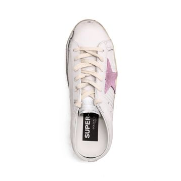 Golden Goose Super-Star Sabot GWF00110.F008681.12519 Beyaz Deri Kadın Arkası Açık Günlük Ayakkabı