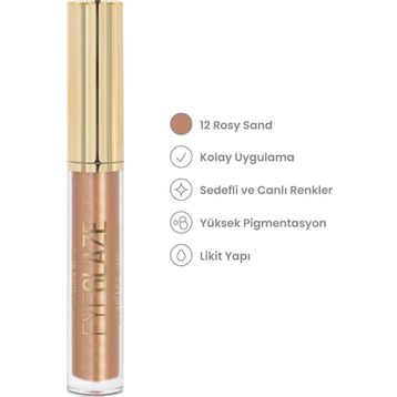Golden Rose No:12 Rosy Sand Glaze Liquid Eyeshadow