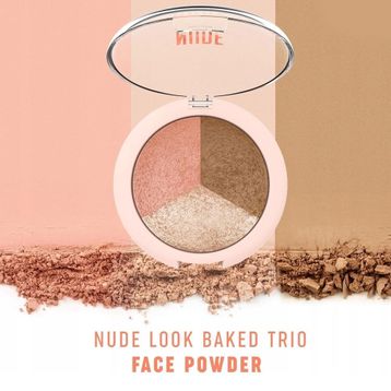 Golden Rose Nude Look Baked Trio Face Powder Pudra