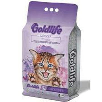 Goldlife 10 lt Lavanta Kokulu Topaklanan Bentonit İnce Taneli Kedi Kumu